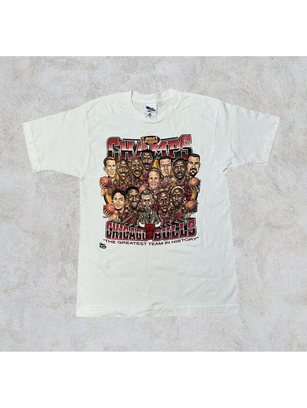Vintage 1996 Chicago Bulls Caricature T-Shirt Pro Player XL